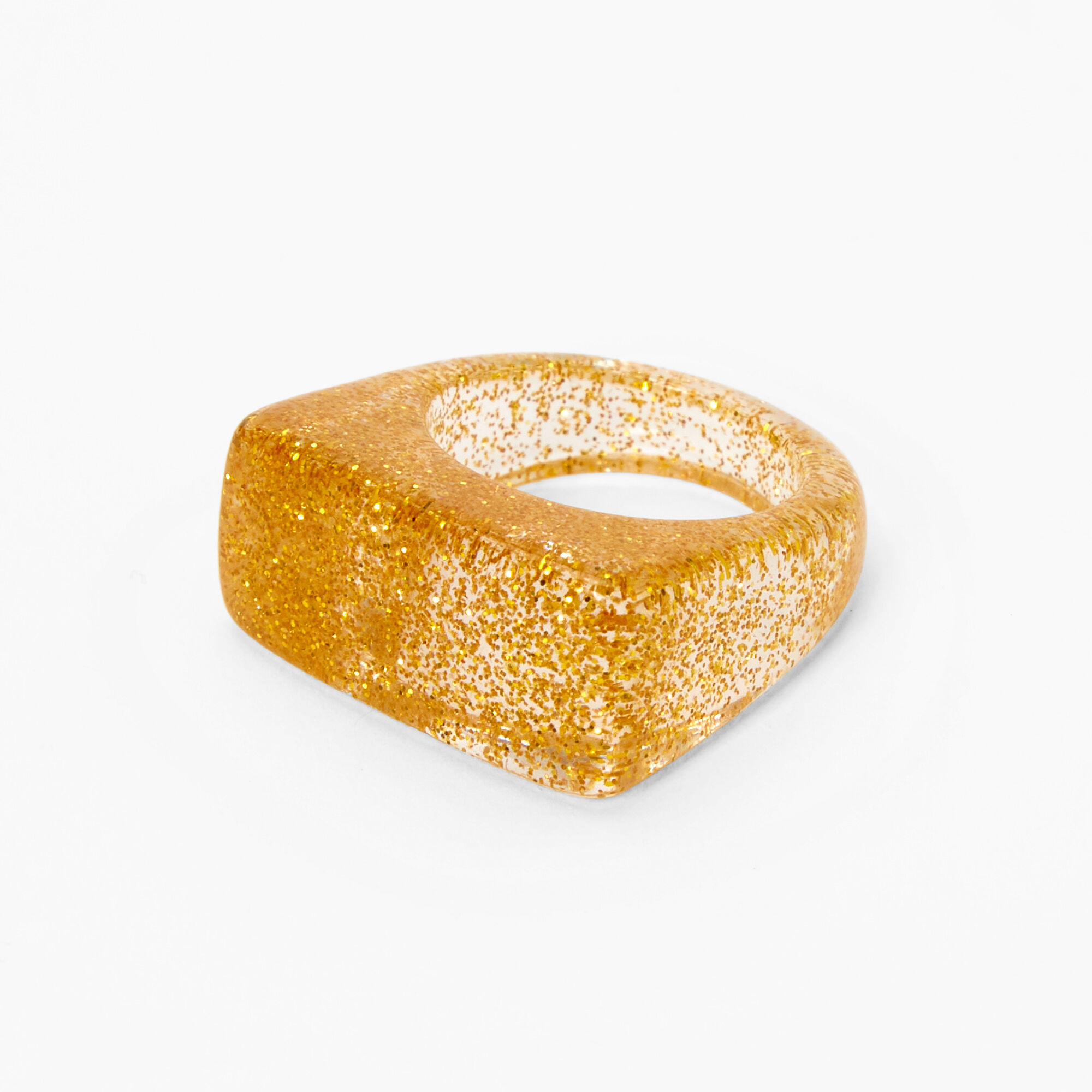 Clear Glitter Bead Ring